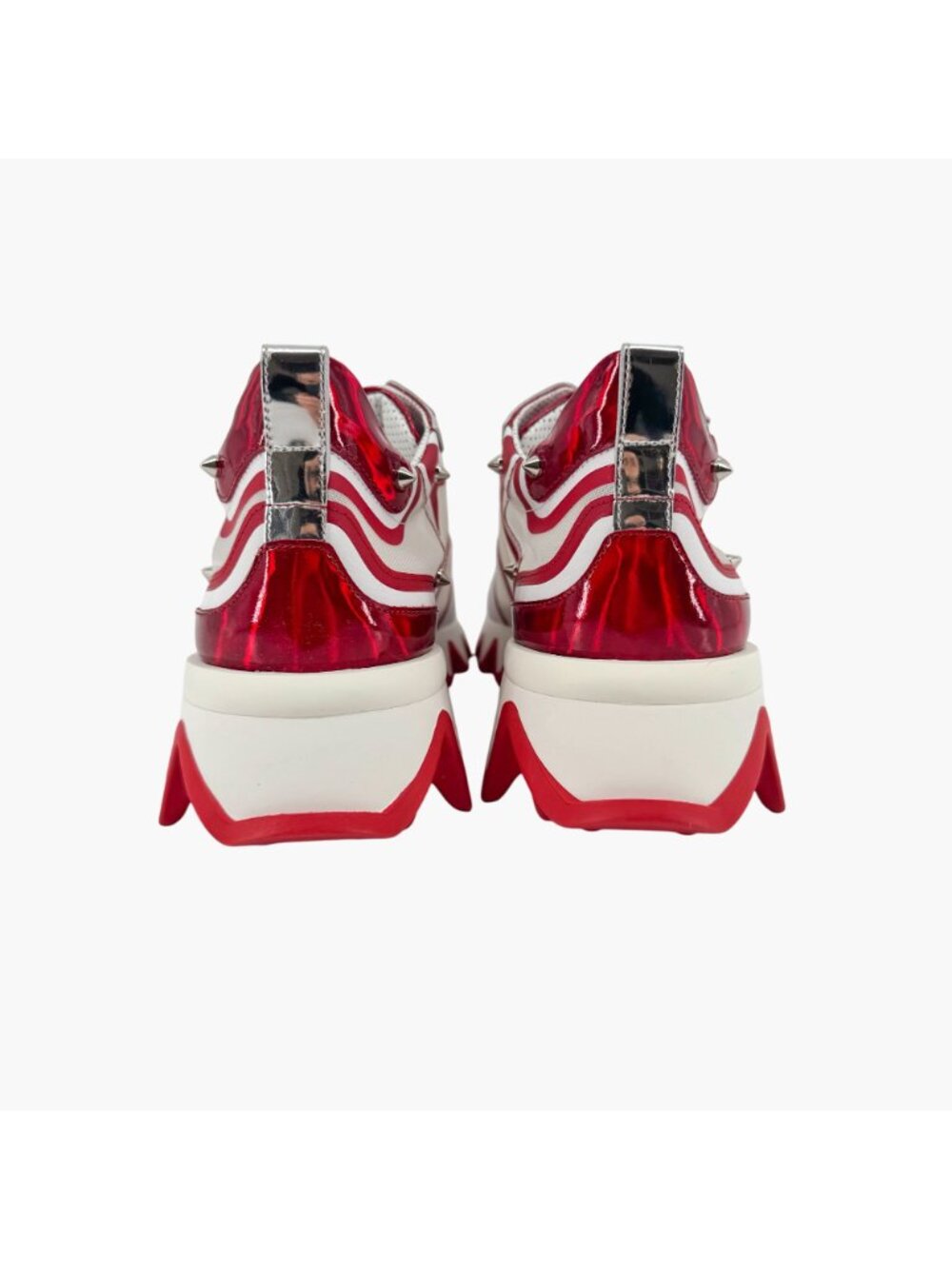 Christian Louboutin Sharkina White Mesh Red Sneakers Size 38 US 8 Women's 6968 - Picture 8 of 15